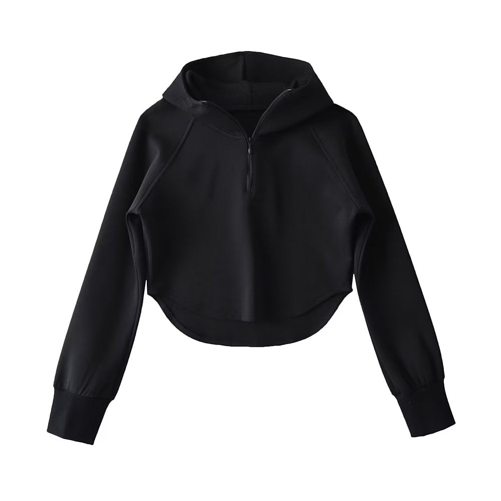 Curved Crop Hoodie