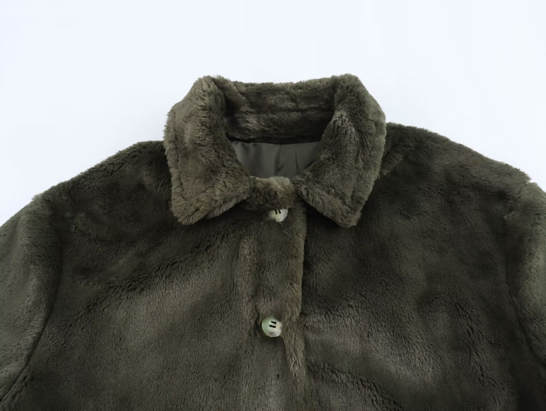 Eco Fur Olive Jacket