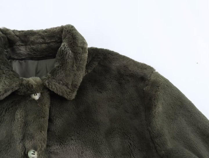 Eco Fur Olive Jacket