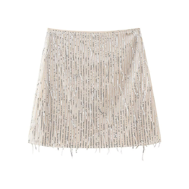 Sequined Tassel Mini Skirt