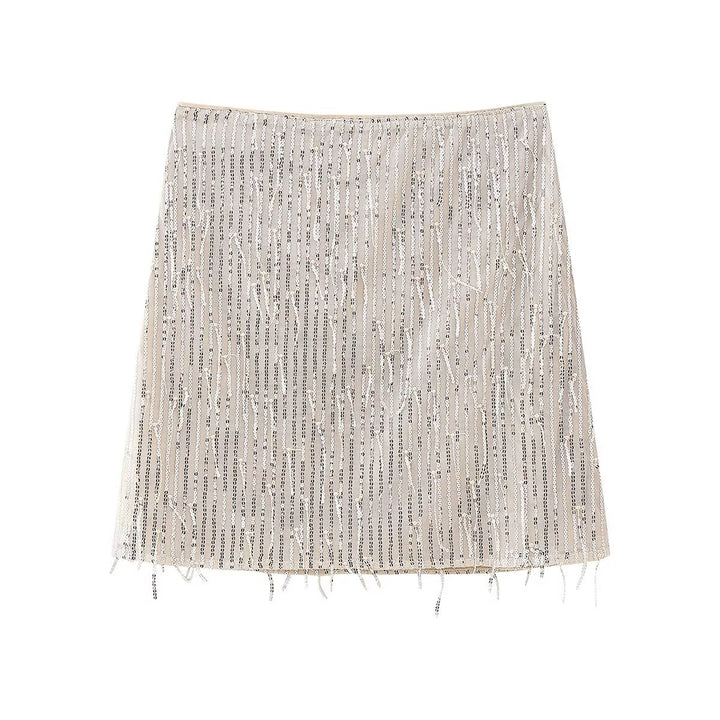 Sequined Tassel Mini Skirt