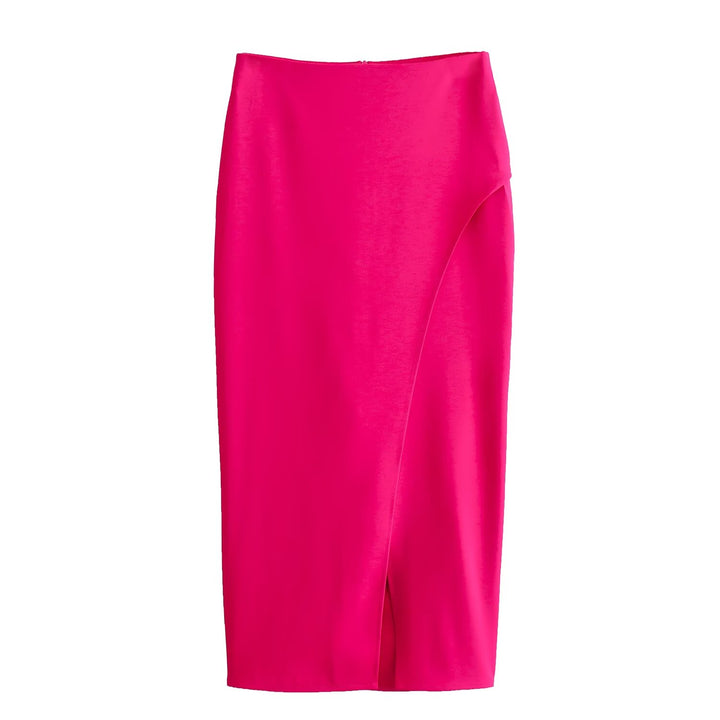 Crossover Split Midi Skirt