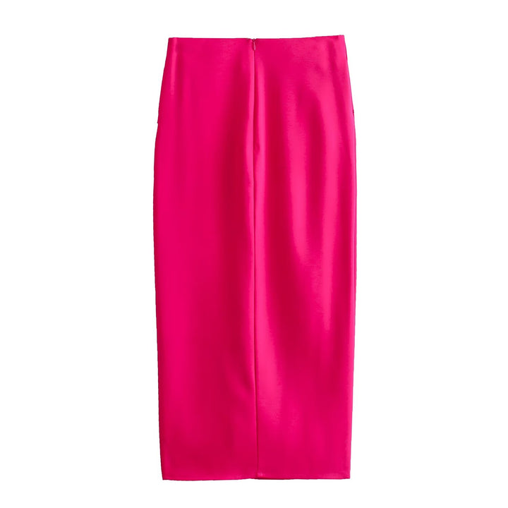 Crossover Split Midi Skirt