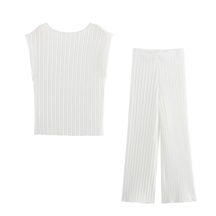 Pleated Short Sleeve Loungewear