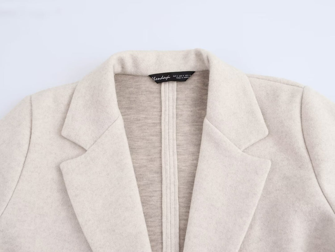 Elegant Ivory One Button Trench Coat