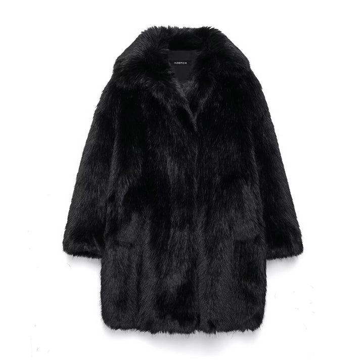 Black Vegan Fur Coat