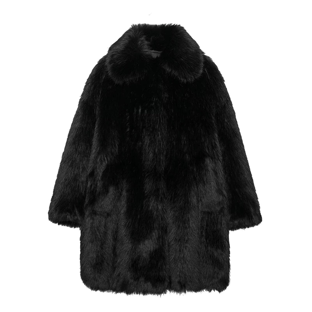 Black Vegan Fur Coat