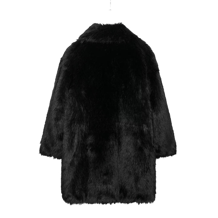 Black Vegan Fur Coat