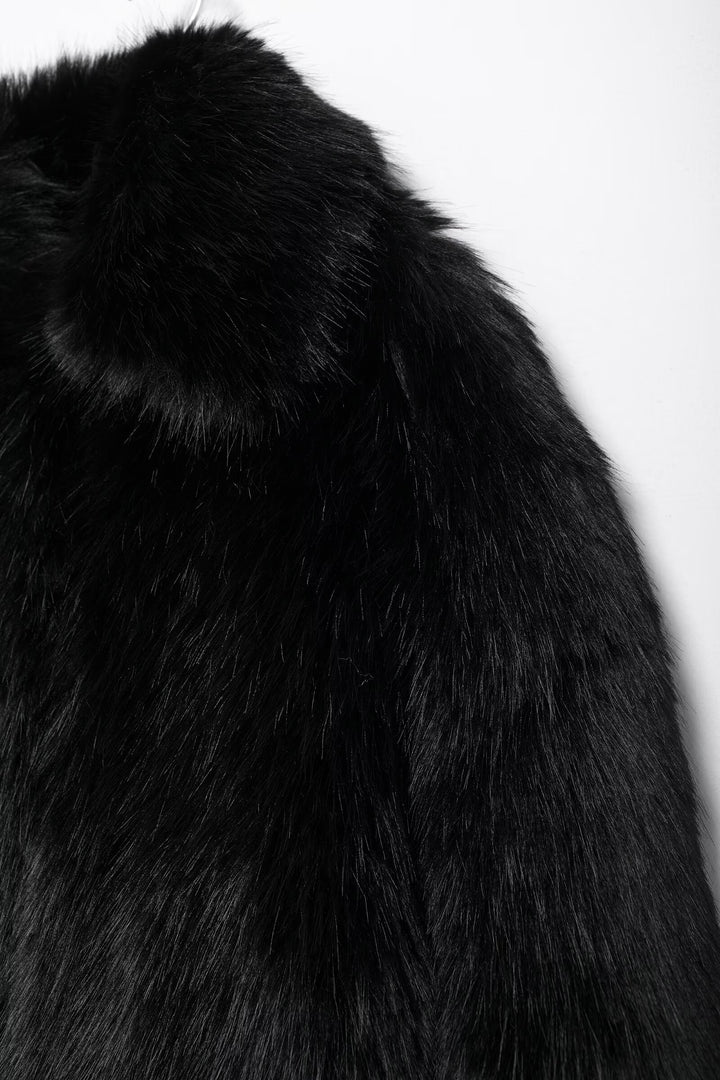 Black Vegan Fur Coat