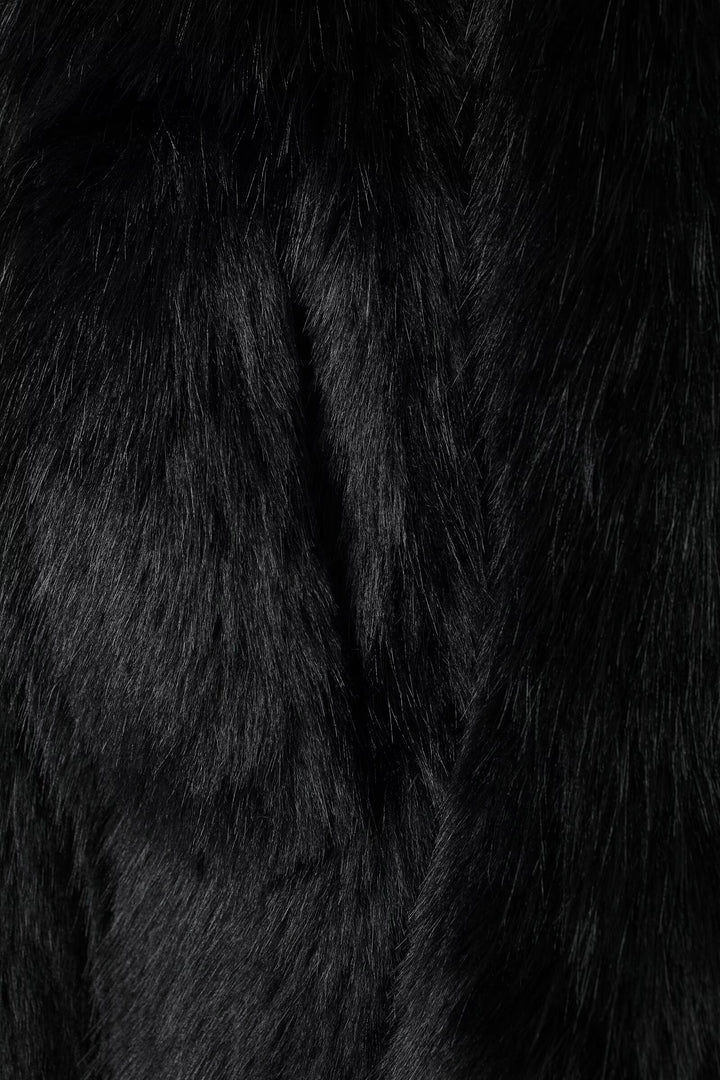 Black Vegan Fur Coat