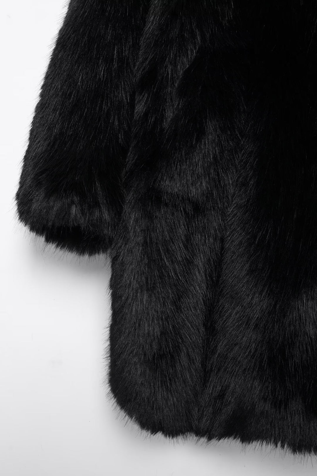 Black Vegan Fur Coat