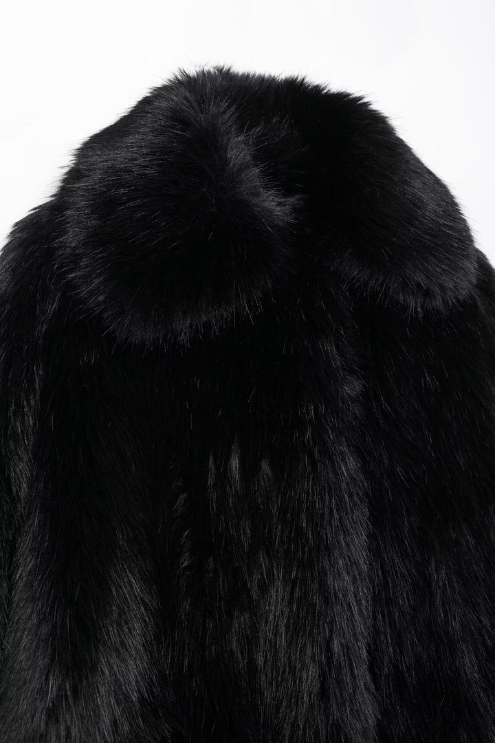 Black Vegan Fur Coat