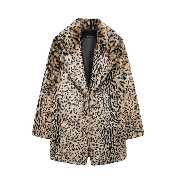 Animal Pattern Eco Fur Coat