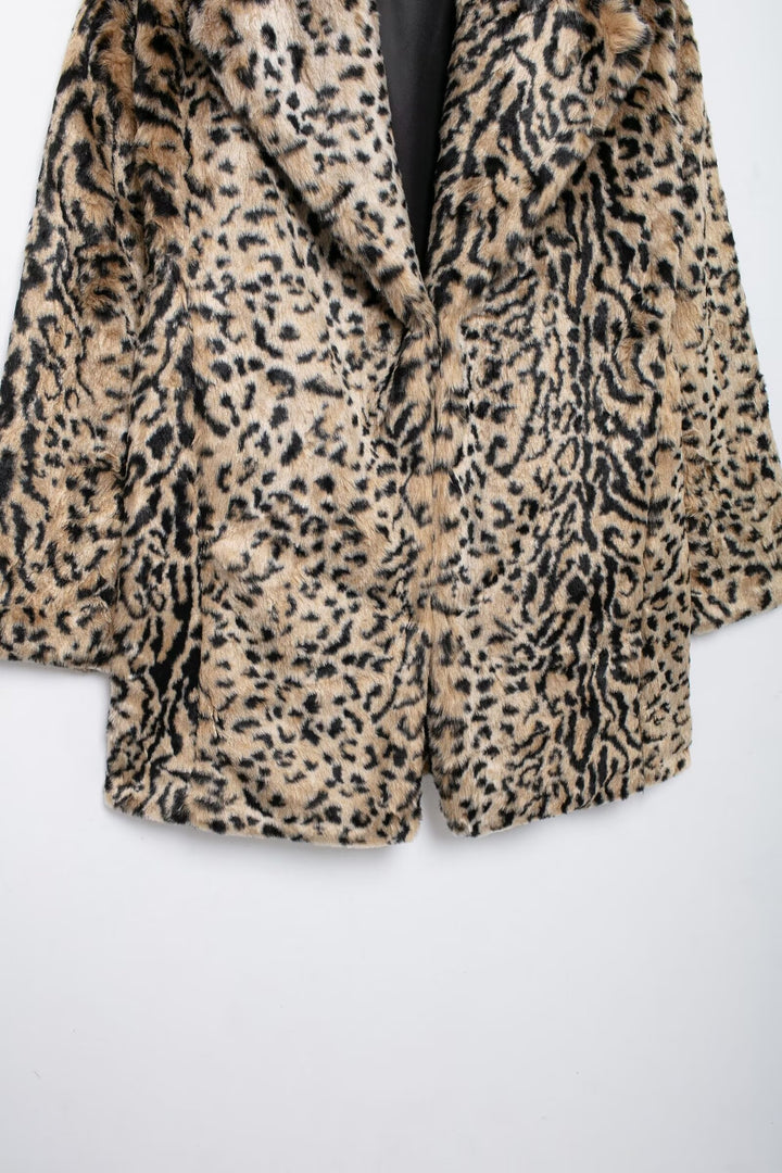 Animal Pattern Eco Fur Coat