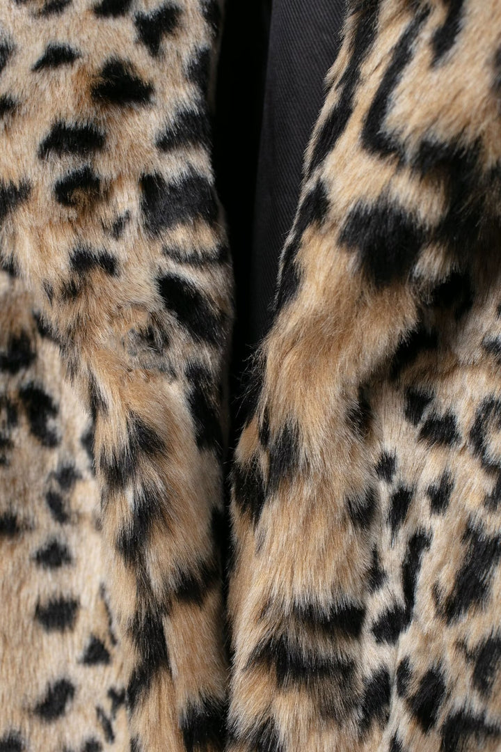 Animal Pattern Eco Fur Coat