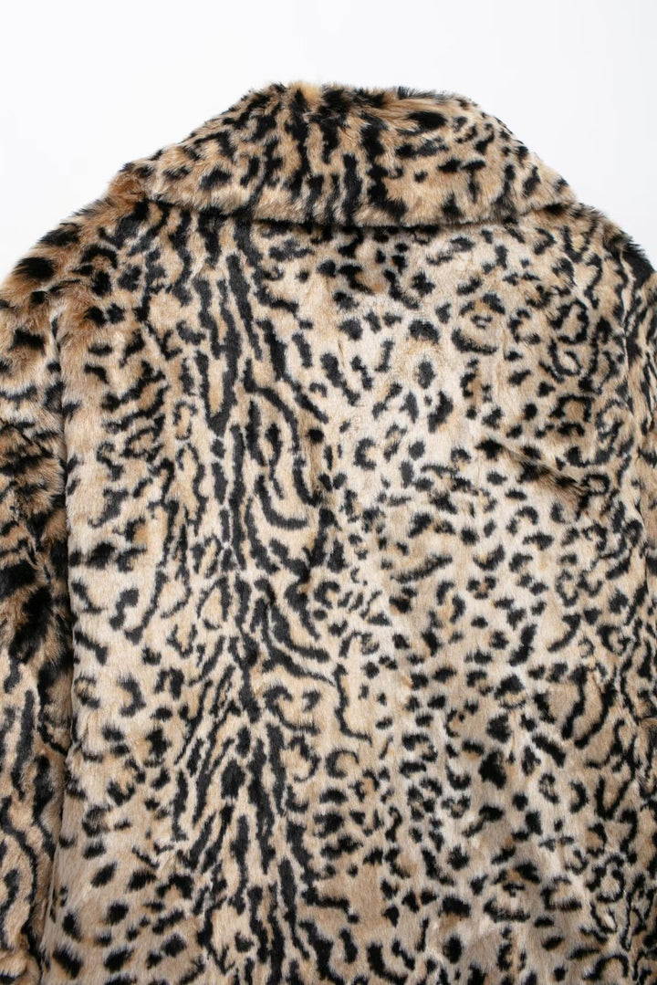 Animal Pattern Eco Fur Coat