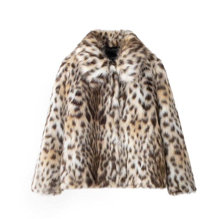 Eco Fur Leopard Print Retro Coat