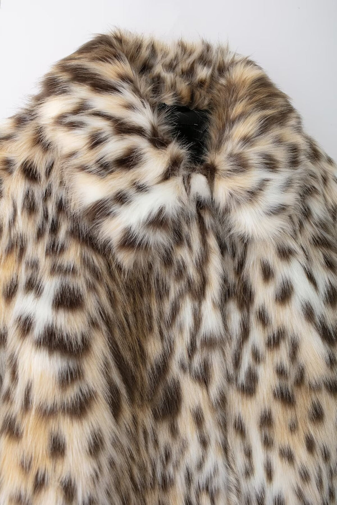 Eco Fur Leopard Print Retro Coat