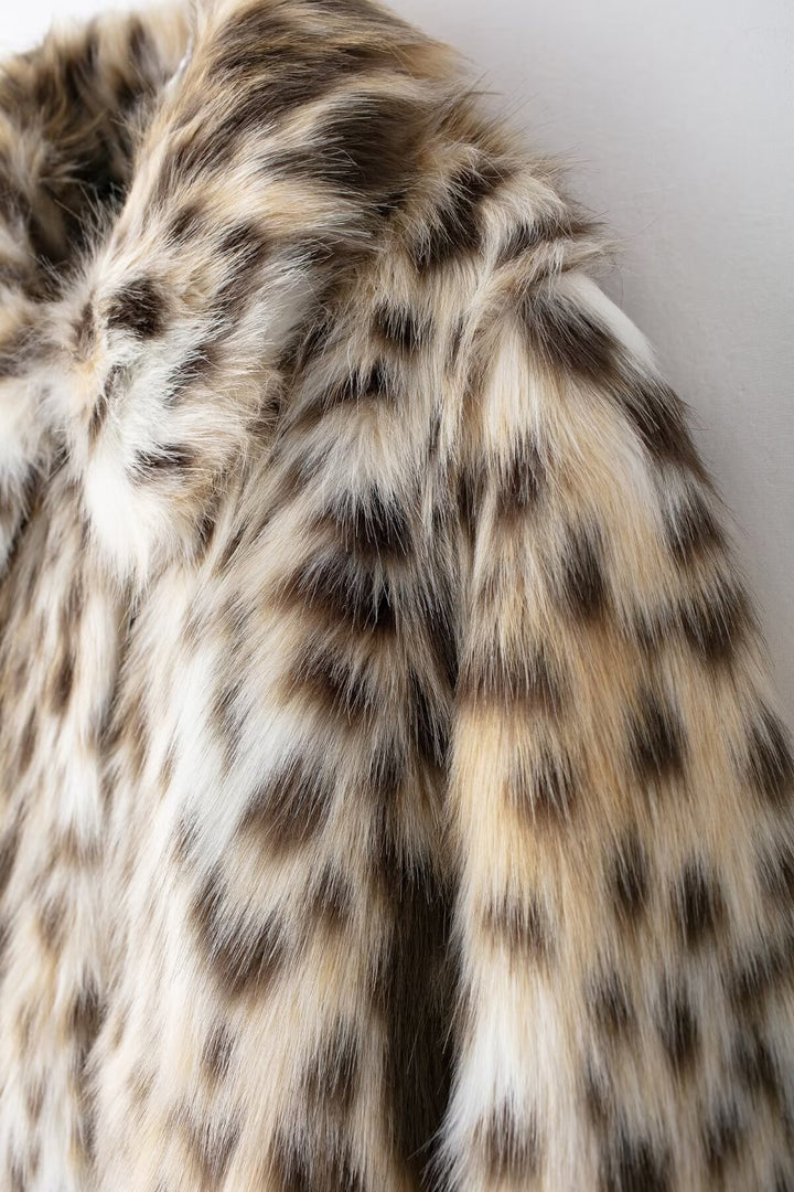 Eco Fur Leopard Print Retro Coat