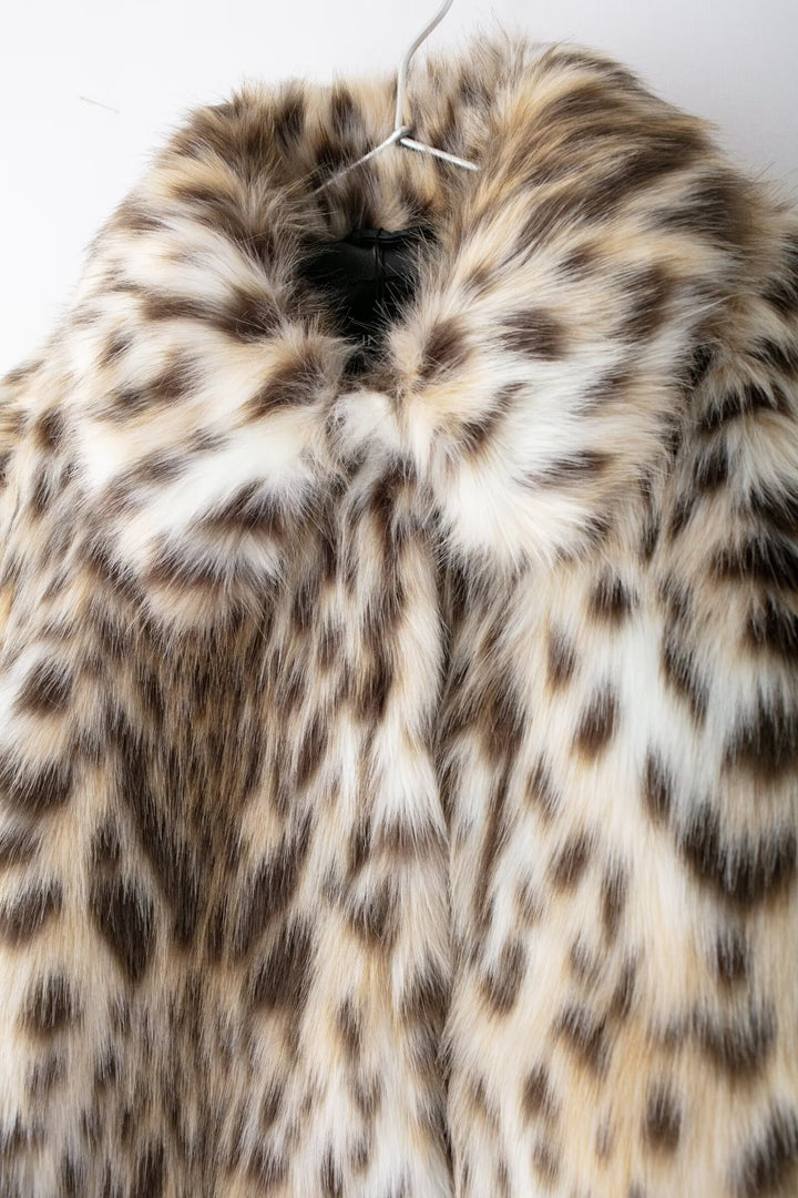 Eco Fur Leopard Print Retro Coat