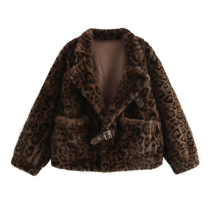 Leopard Print Eco Fur Jacket