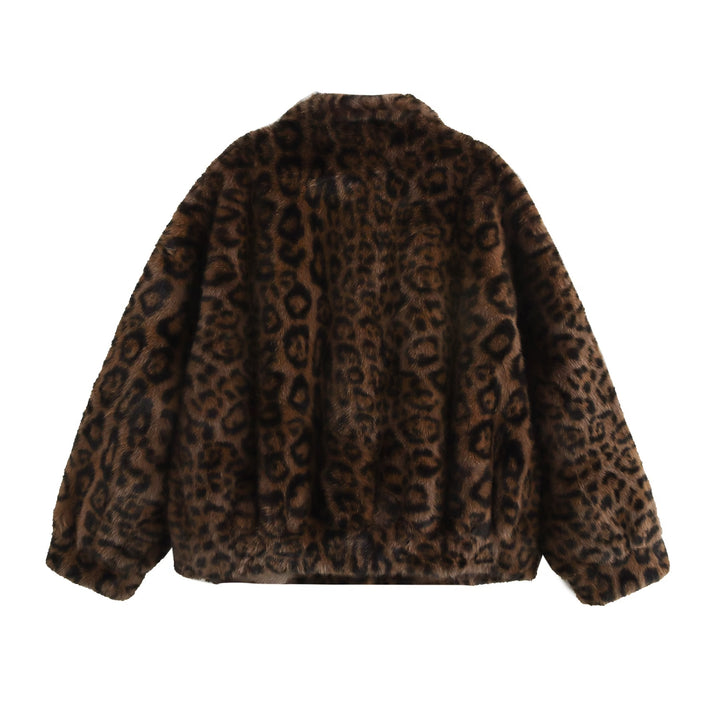 Leopard Print Eco Fur Jacket