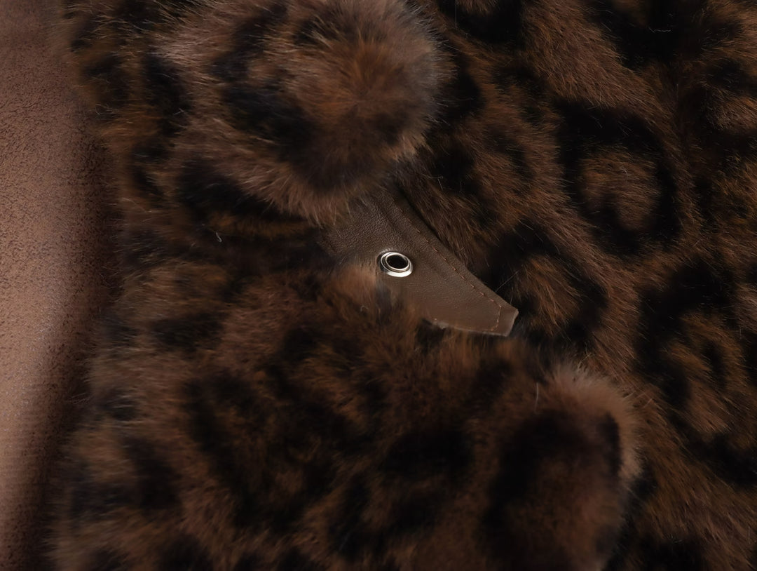 Leopard Print Eco Fur Jacket