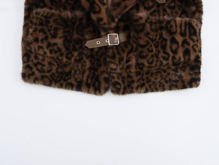 Leopard Print Eco Fur Jacket