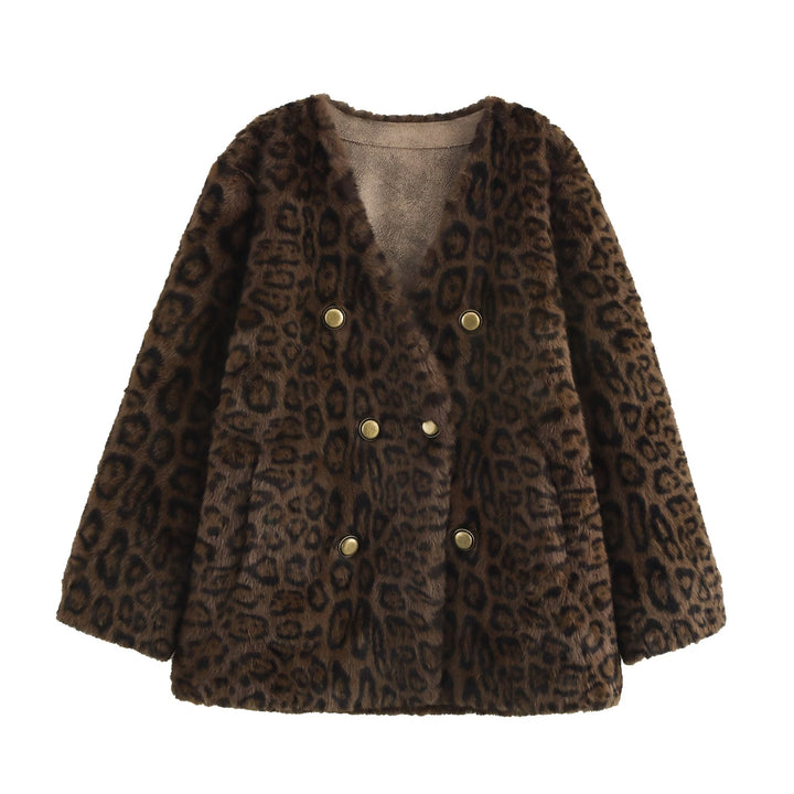 Leopard Print Vegan Furry Coat