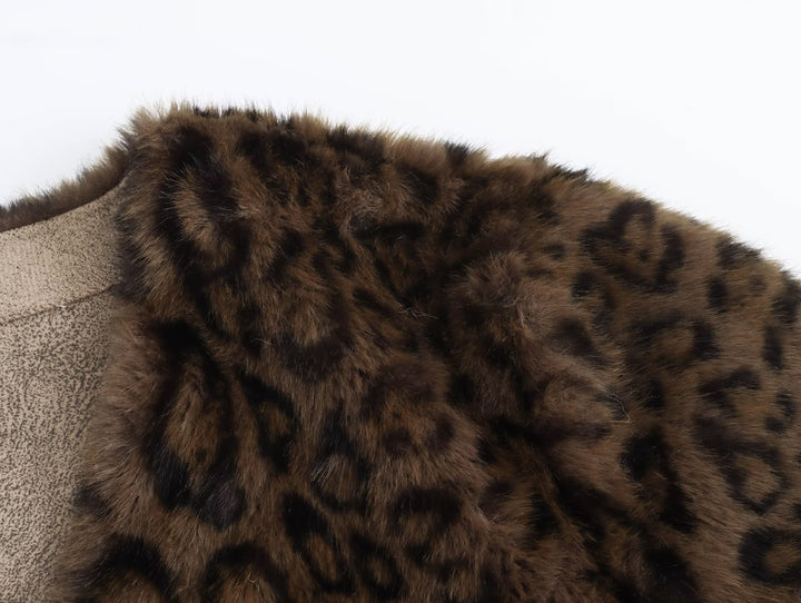 Leopard Print Vegan Furry Coat