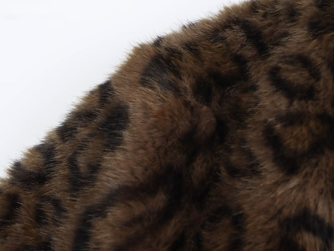 Leopard Print Vegan Furry Coat