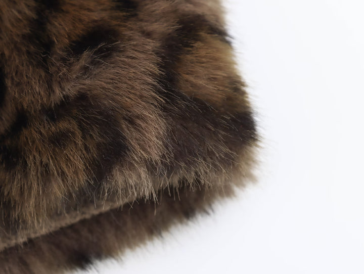 Leopard Print Vegan Furry Coat