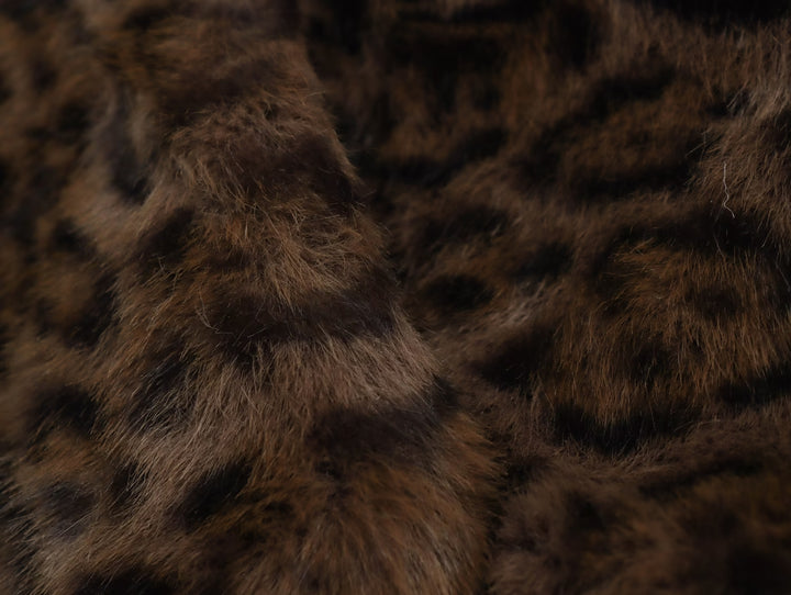 Leopard Print Vegan Furry Coat