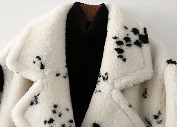 Cow Print Casual Oversized Trench Coat