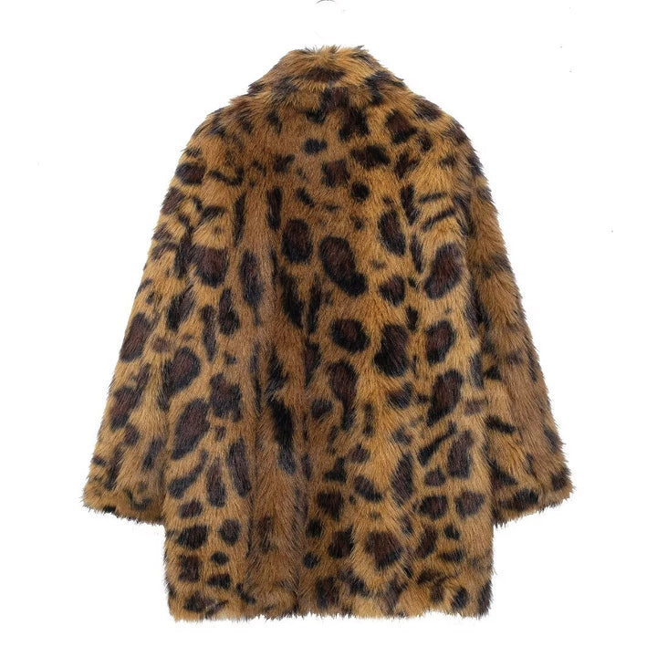 Plush Animal Print Coat