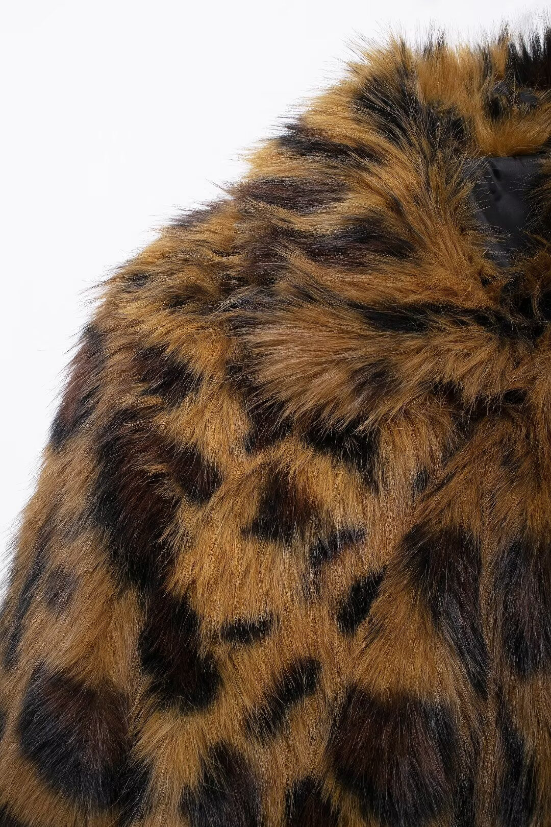 Plush Animal Print Coat