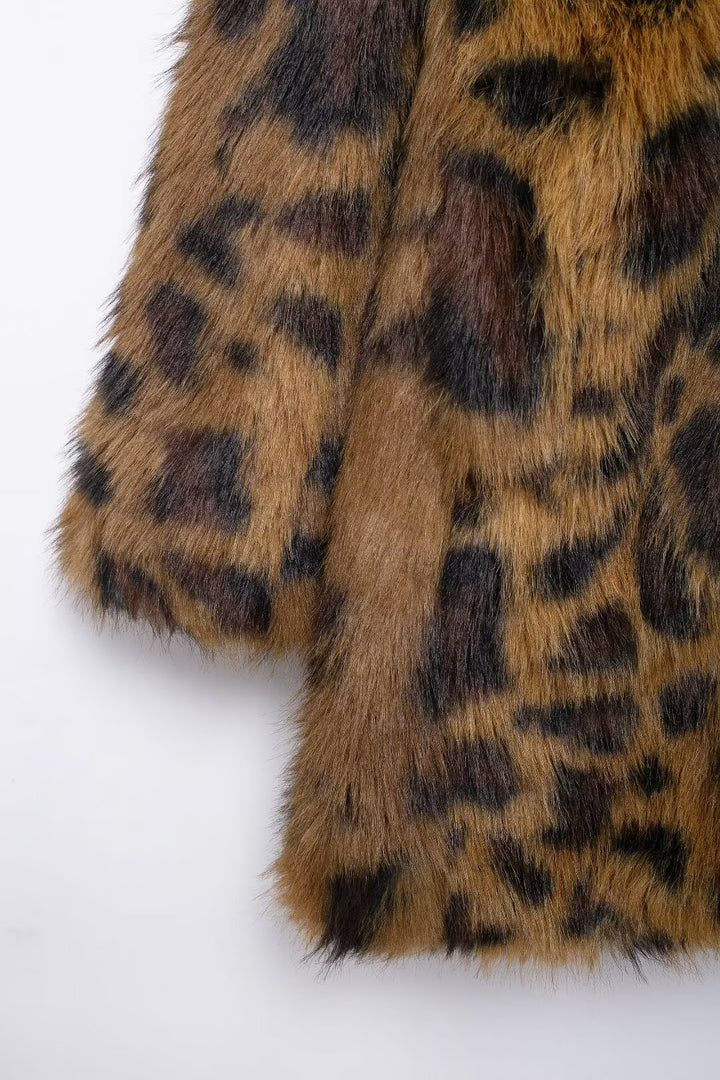 Plush Animal Print Coat