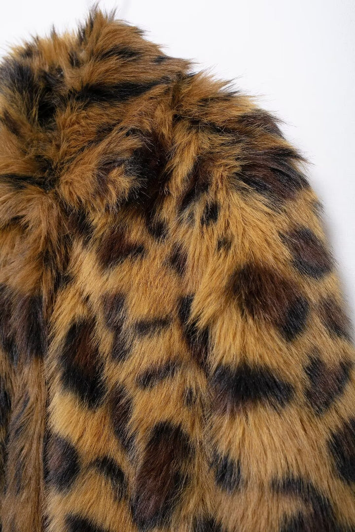 Plush Animal Print Coat