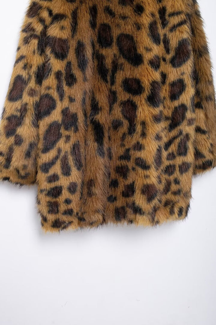 Plush Animal Print Coat