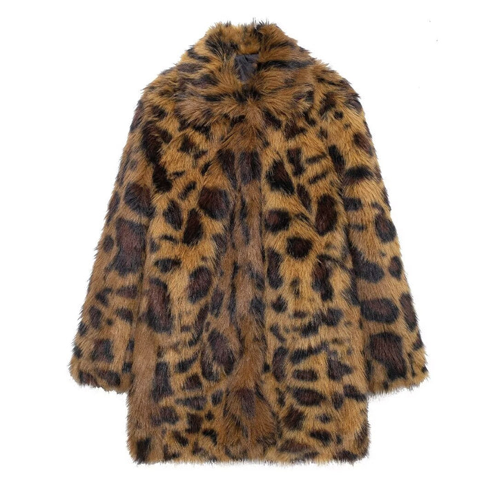 Plush Animal Print Coat