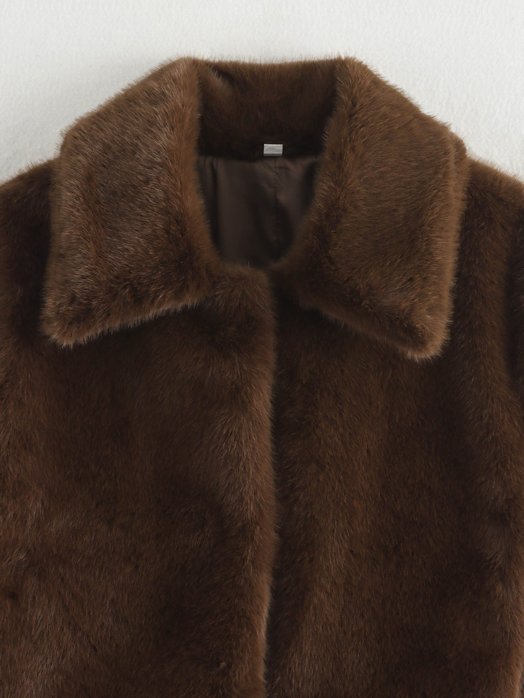 Brown Fluffy Eco Fur Light Weight Coat