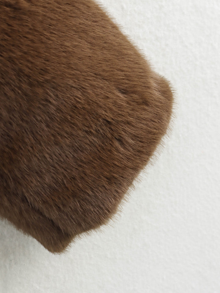 Brown Fluffy Eco Fur Light Weight Coat