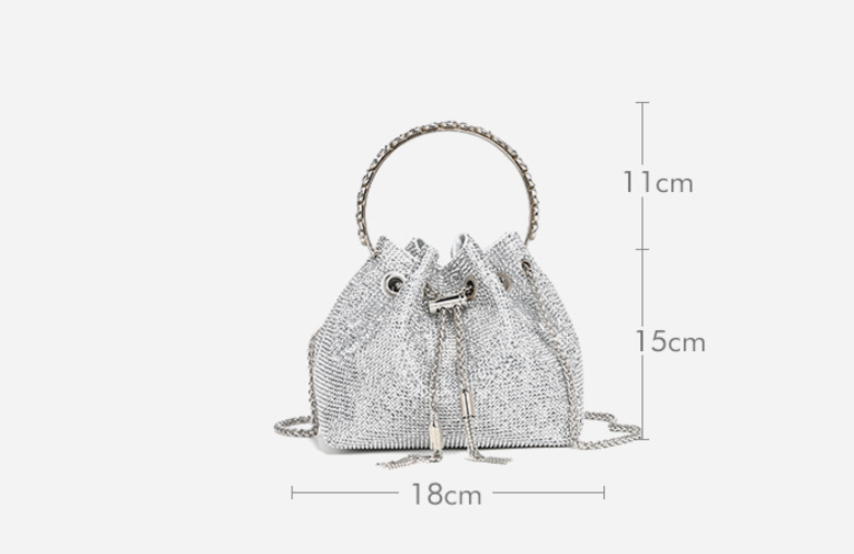 Rhinestone Chain Ruched Hand Bag