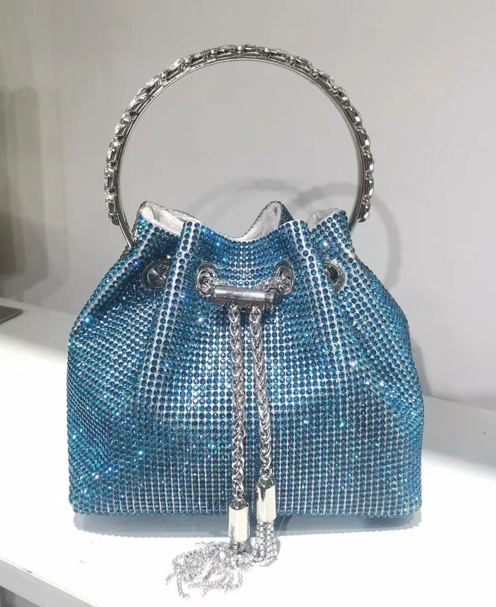 Rhinestone Chain Ruched Hand Bag