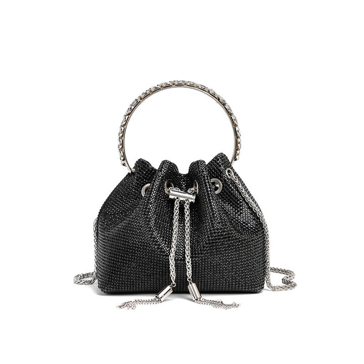 Rhinestone Chain Ruched Hand Bag