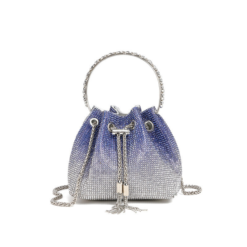 Rhinestone Chain Ruched Hand Bag