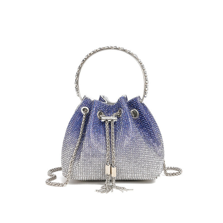 Rhinestone Chain Ruched Hand Bag