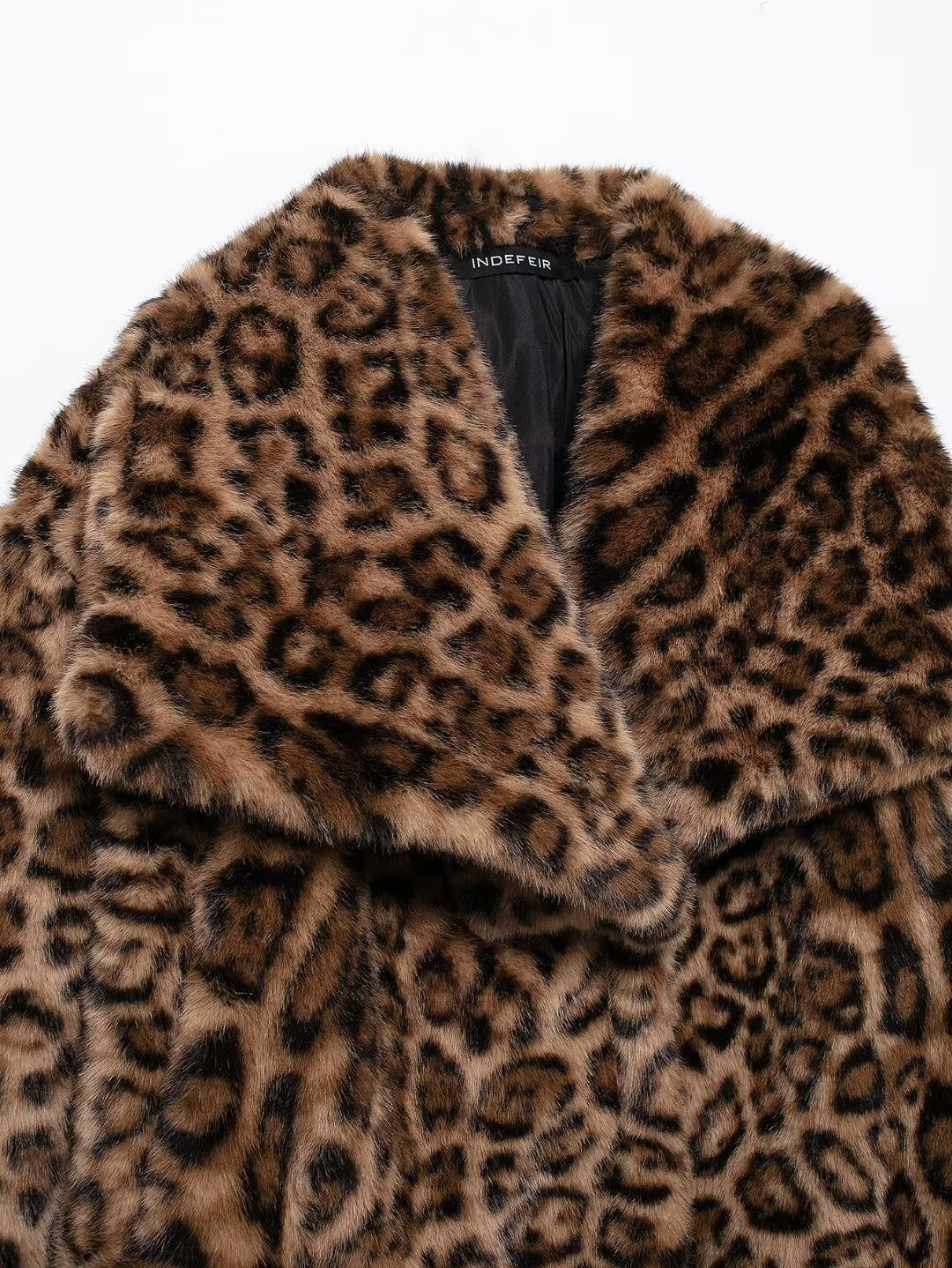 Eco Fur Short Leopard Print Coat