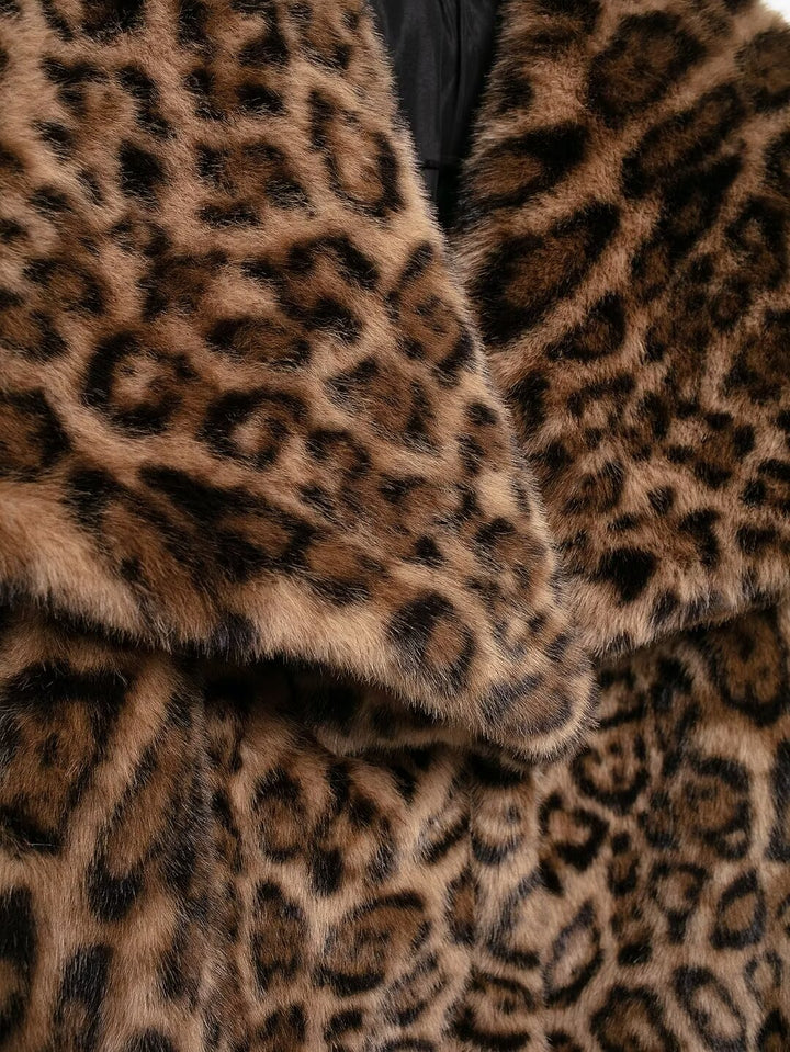 Eco Fur Short Leopard Print Coat