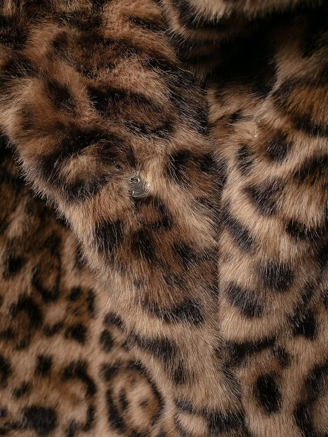 Eco Fur Short Leopard Print Coat